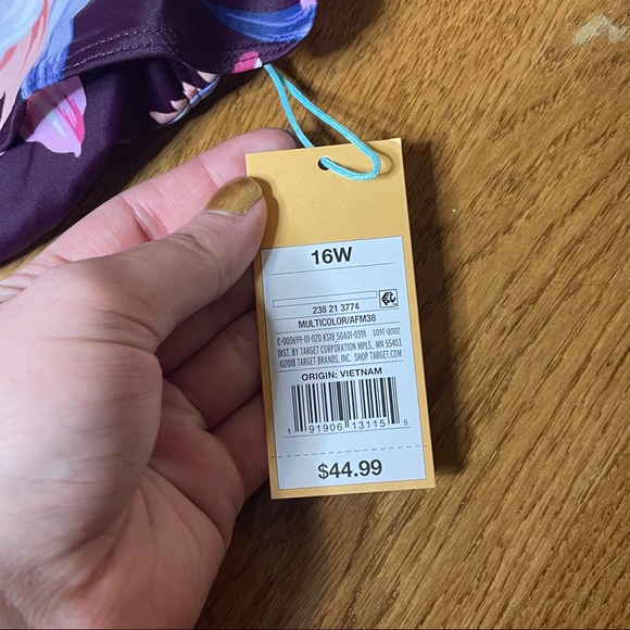 Kona Sol Floral Ruffle Shoulder One Piece Swimsuit Size 16W NWT - Picture 6 of 14